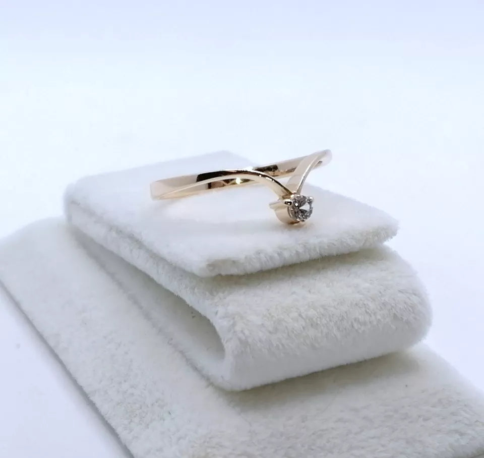 Ring Rotgold 585er mit Zirkon Gr. 57