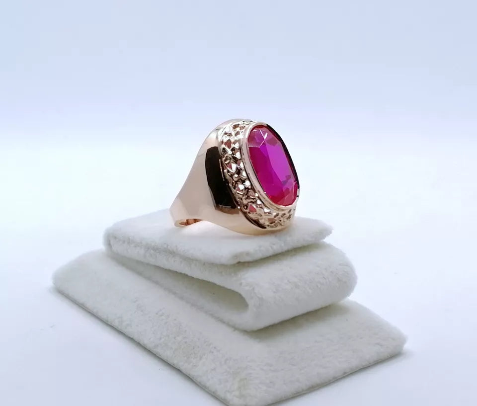 Ring Rotgold 583er Sowjet UdSSR Goldring mit Rubin Gr. 60