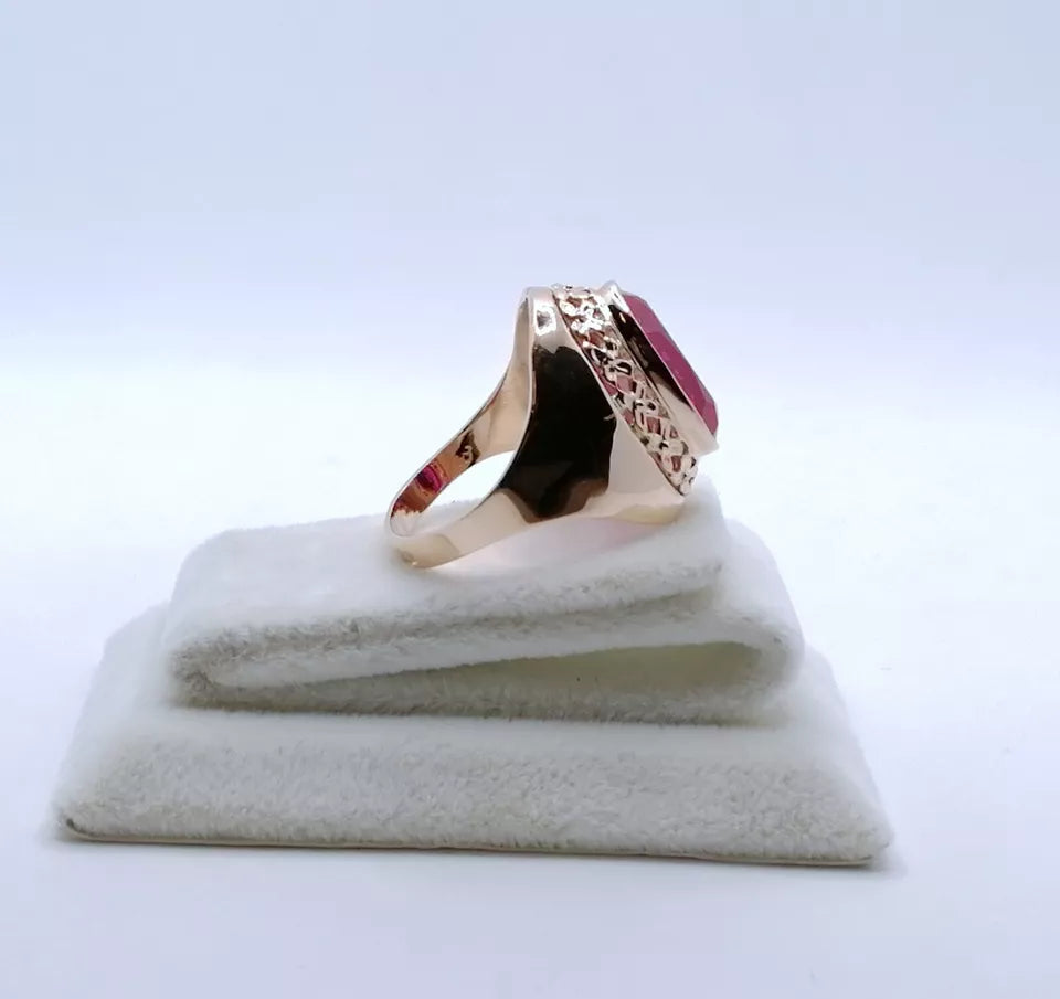 Ring Rotgold 583er Sowjet UdSSR Goldring mit Rubin Gr. 60