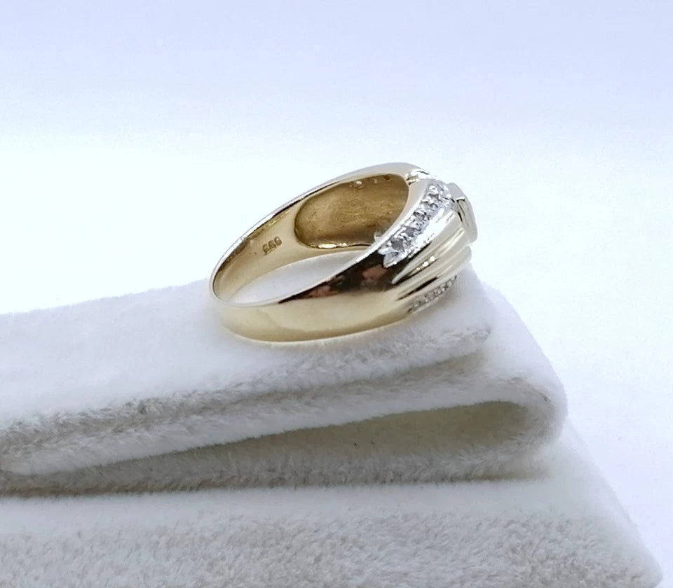 Ring Gold 585er mit Rubin und Diamanten Gr. 57