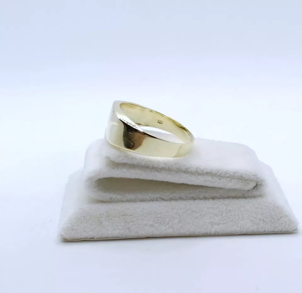 Ring Gold 585er Siegelring mit Diamantsplitter Gr. 69