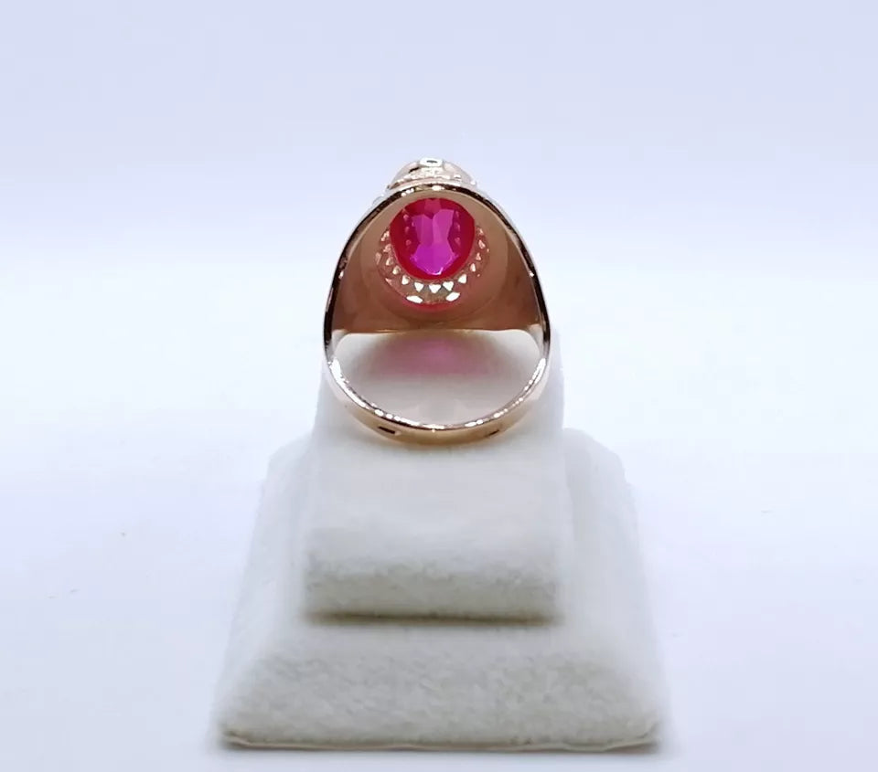 Ring Rotgold 583er Sowjet UdSSR Goldring mit Rubin Gr. 60