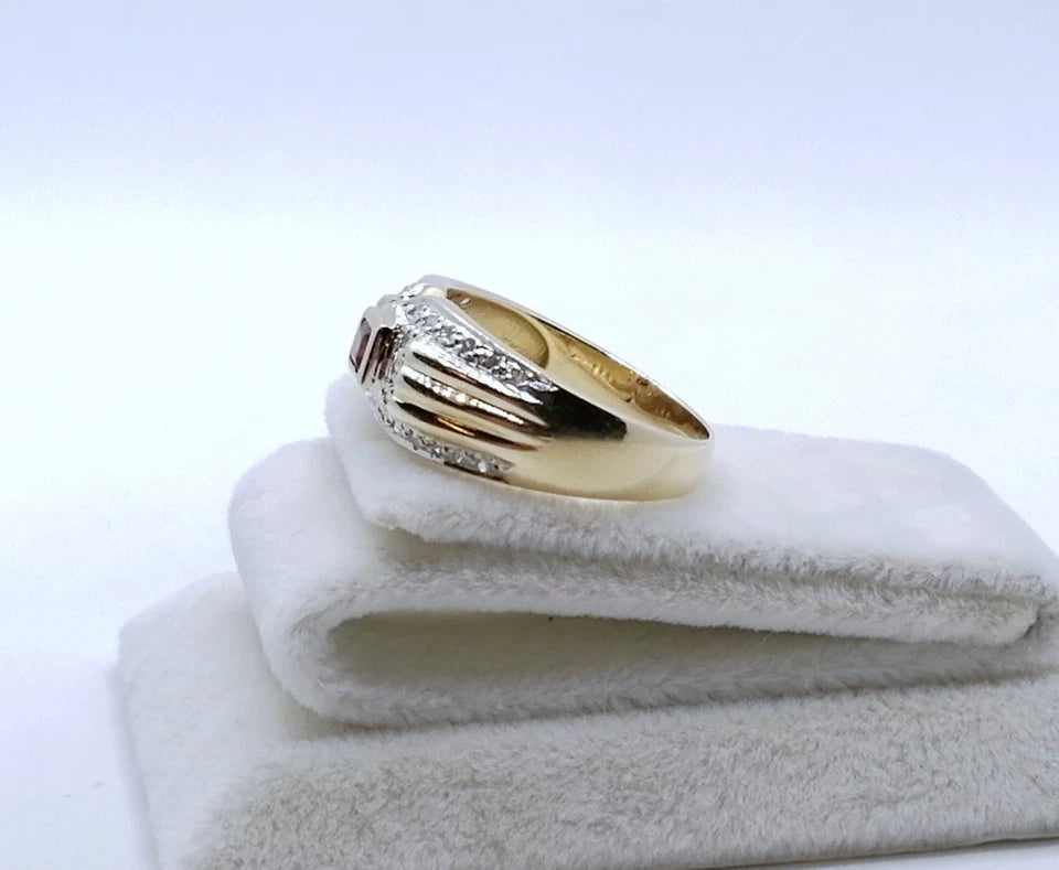 Ring Gold 585er mit Rubin und Diamanten Gr. 57
