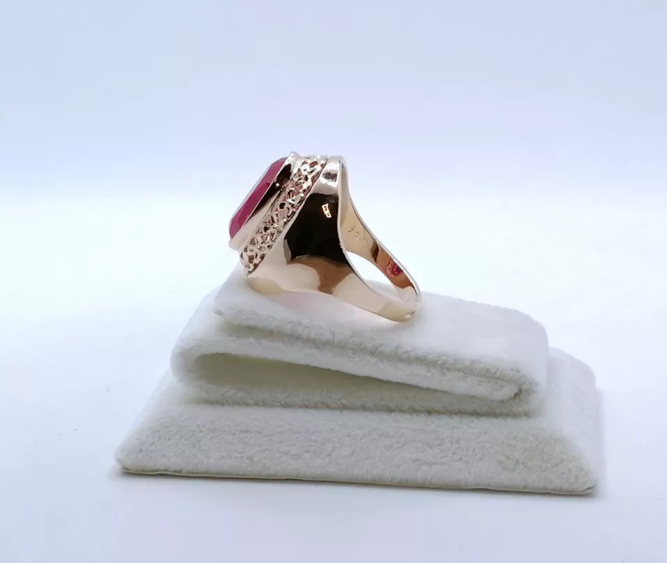 Ring Rotgold 583er Sowjet UdSSR Goldring mit Rubin Gr. 60