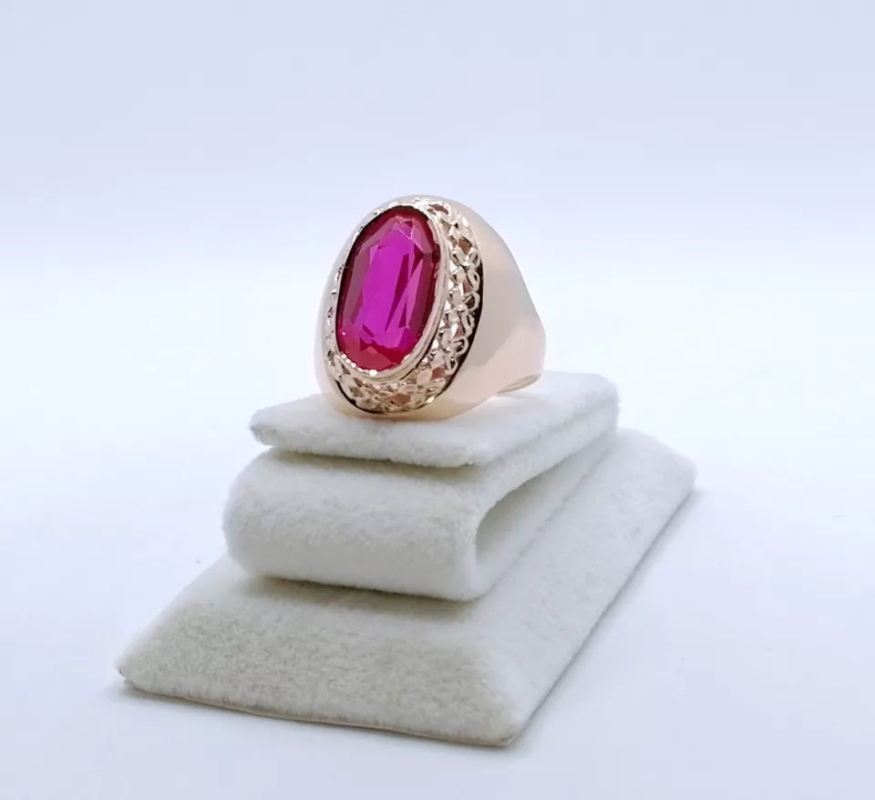 Ring Rotgold 583er Sowjet UdSSR Goldring mit Rubin Gr. 60
