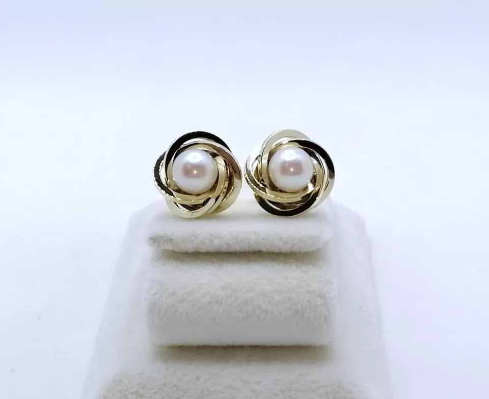 Perlen Ohrringe Gold 585er Ohrstecker