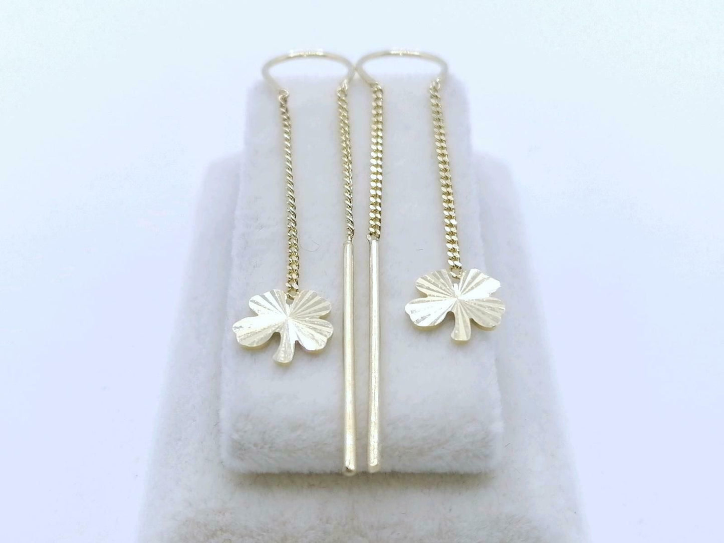 Doppel Loch Piercing, 585er Gold Ohrringe, Ohr Kette