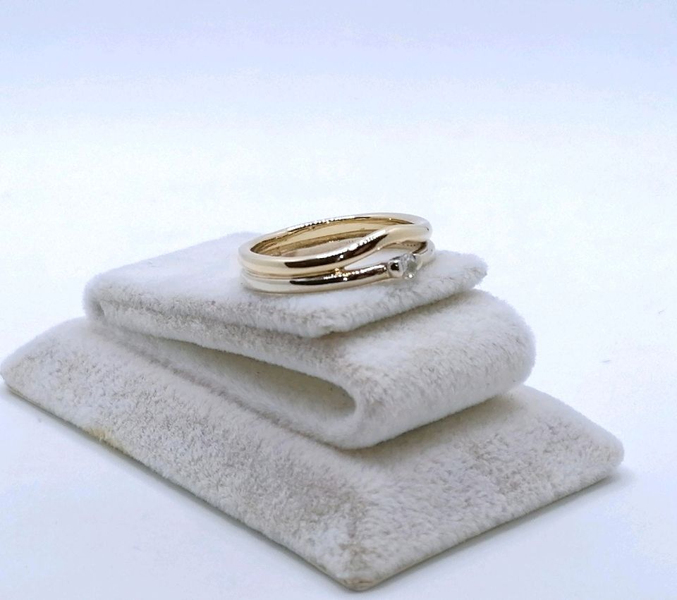 Ring Gold 585er Bicolor mit Zirkonia