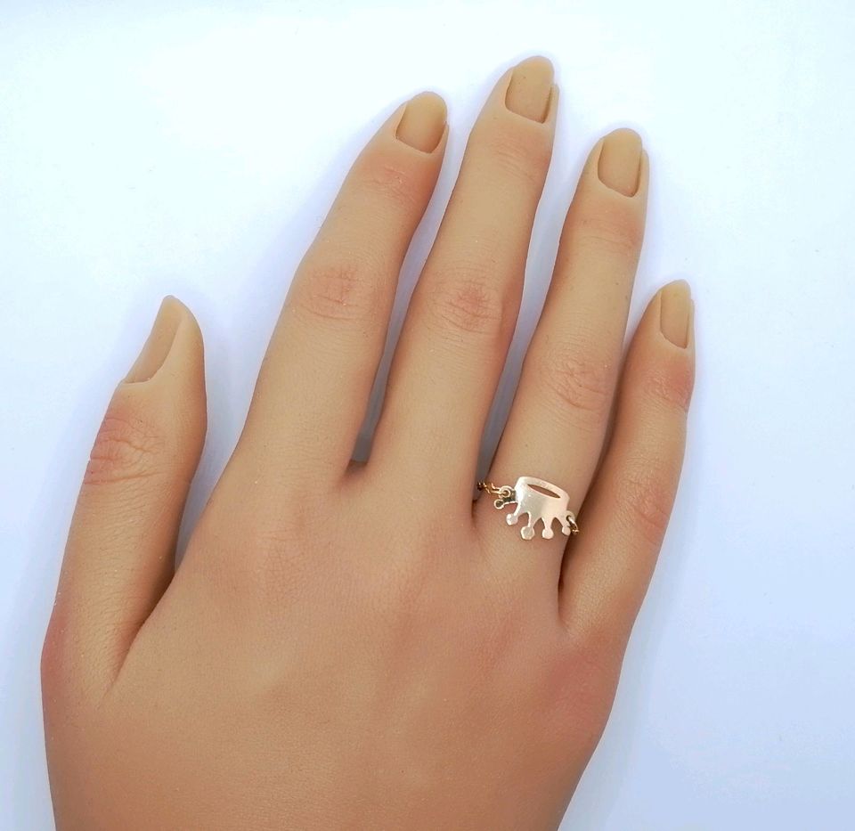 Ring Gold 900er Kettenring Krone