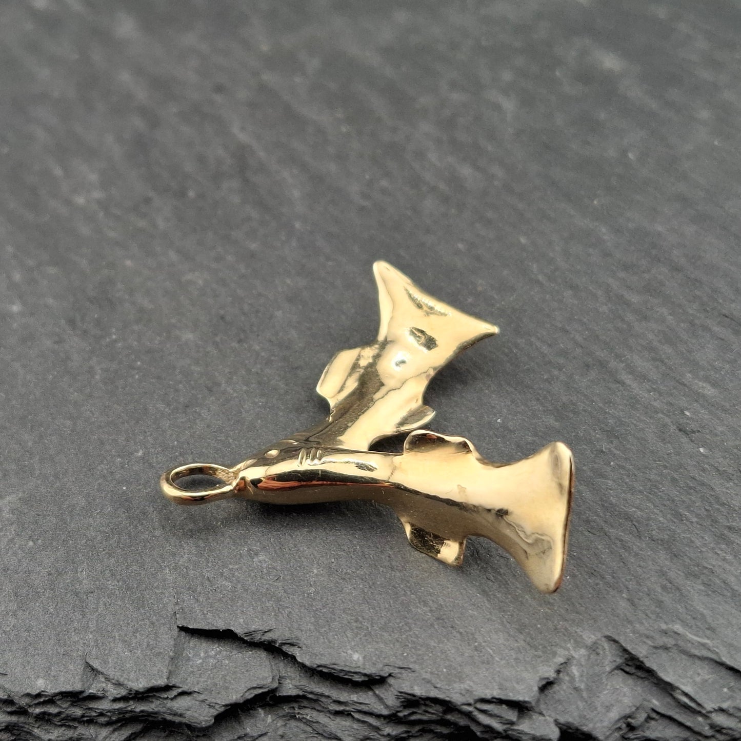 Unikat Gold 585er Fisch Halsketten Anhänger