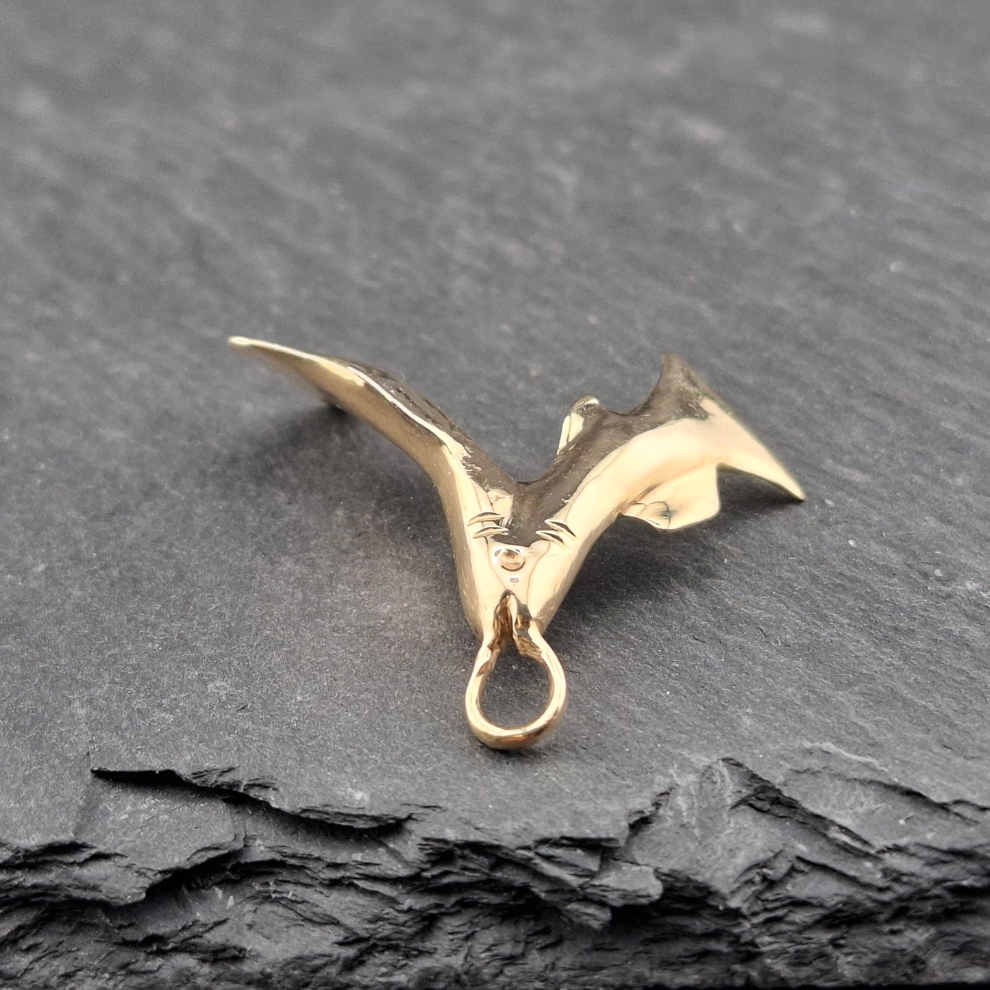 Unikat Gold 585er Fisch Halsketten Anhänger