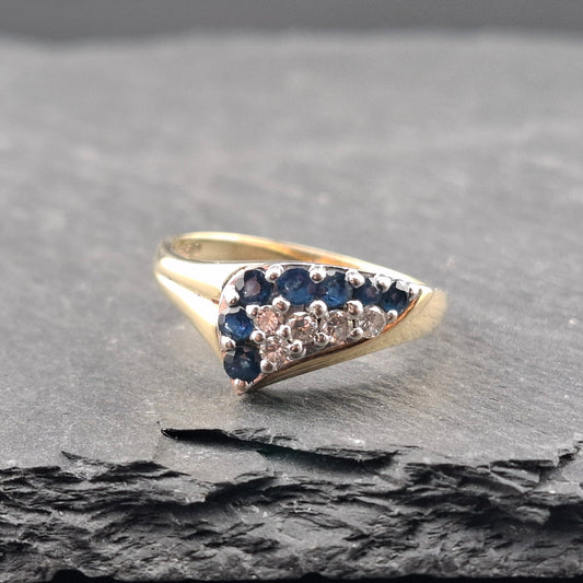 Ring Gold 585er mit Brillanten und Saphiren Gr. 62