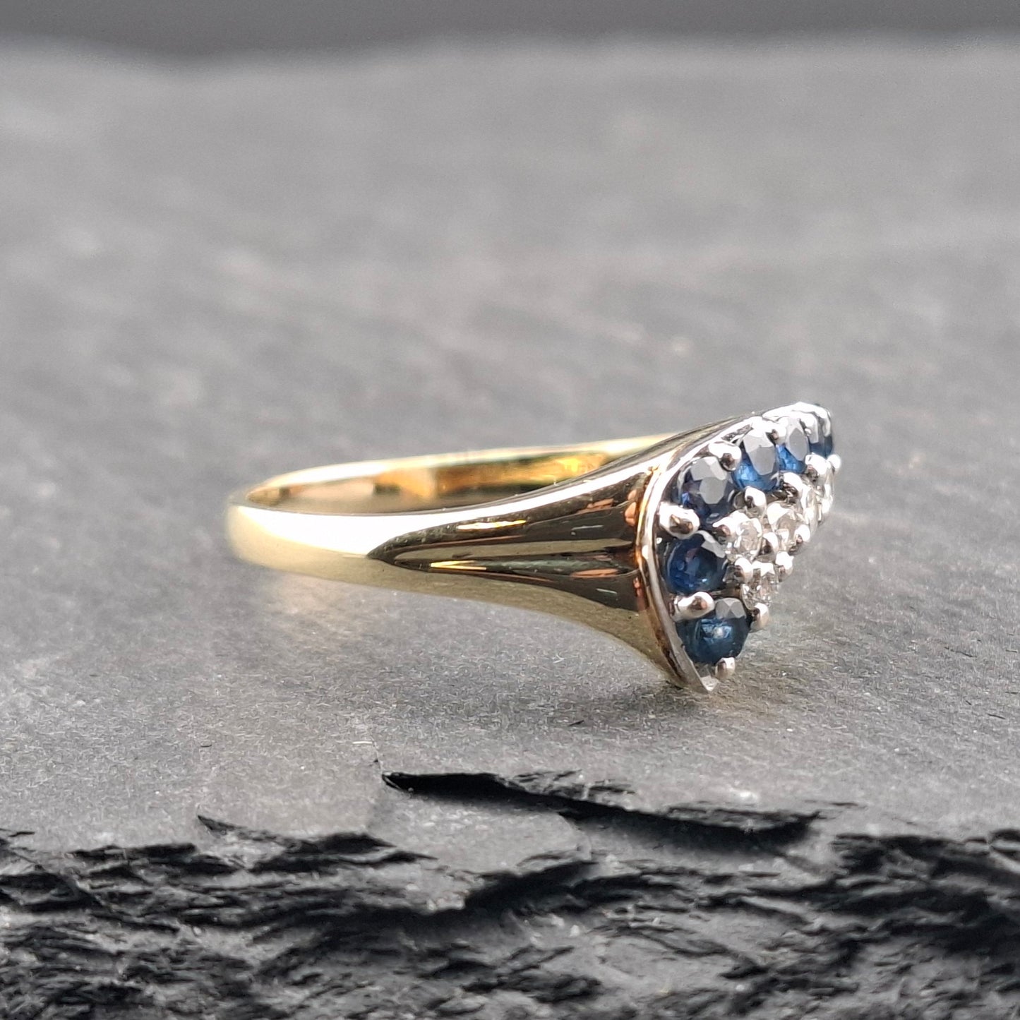 Ring Gold 585er mit Brillanten und Saphiren Gr. 62
