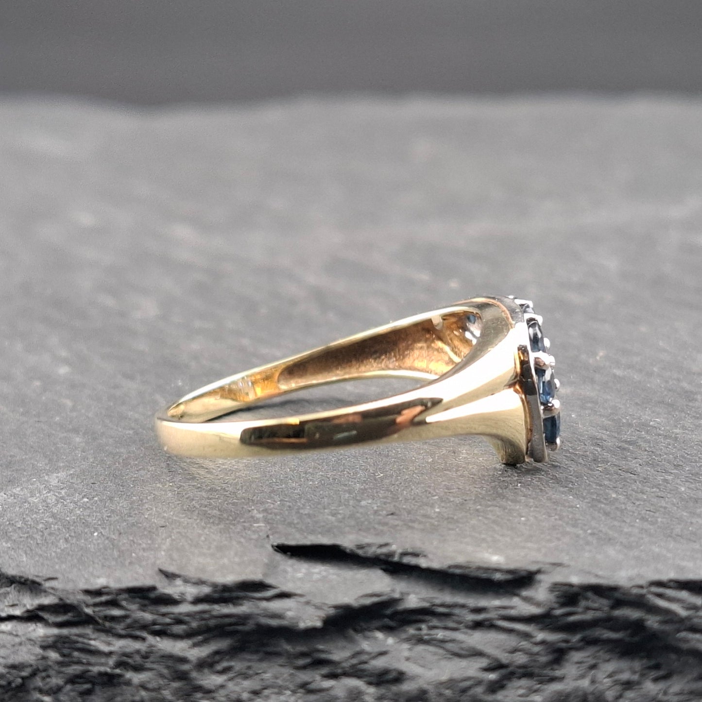 Ring Gold 585er mit Brillanten und Saphiren Gr. 62