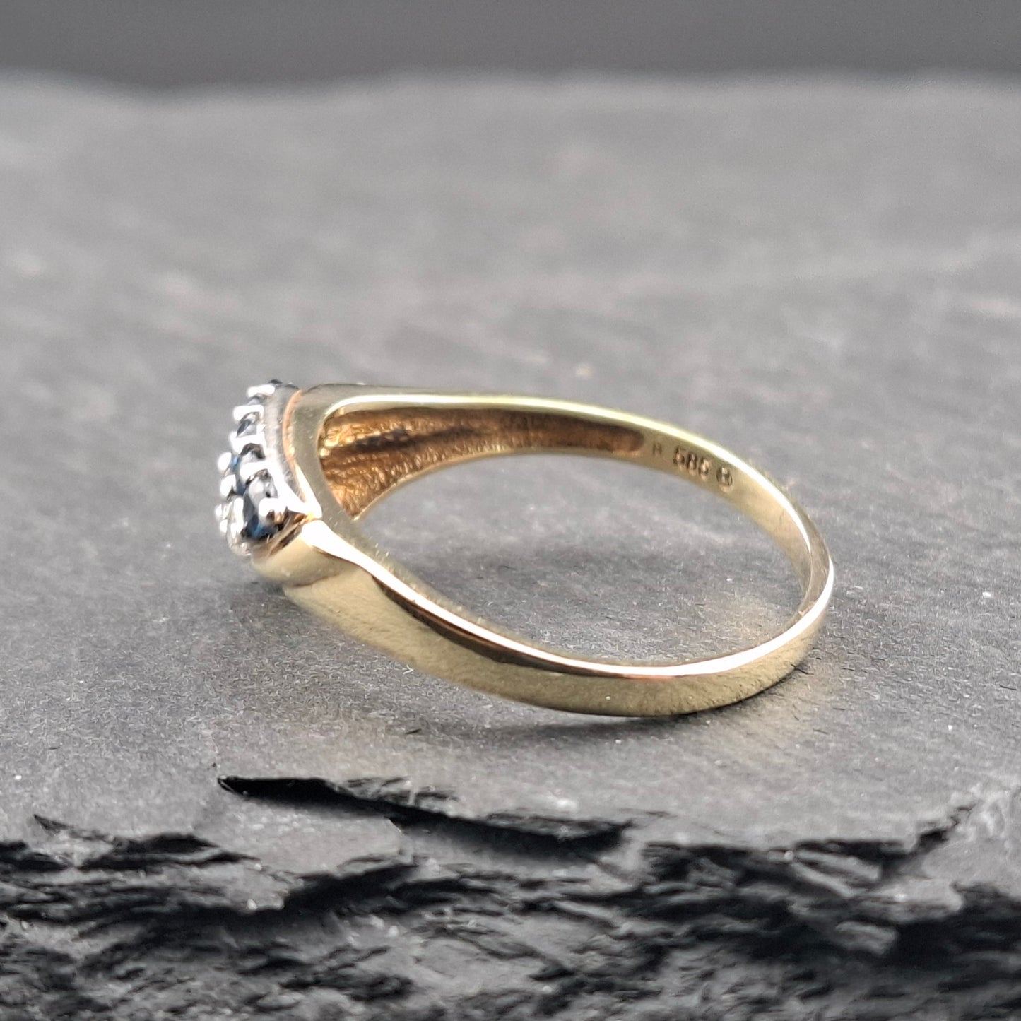 Ring Gold 585er mit Brillanten und Saphiren Gr. 62