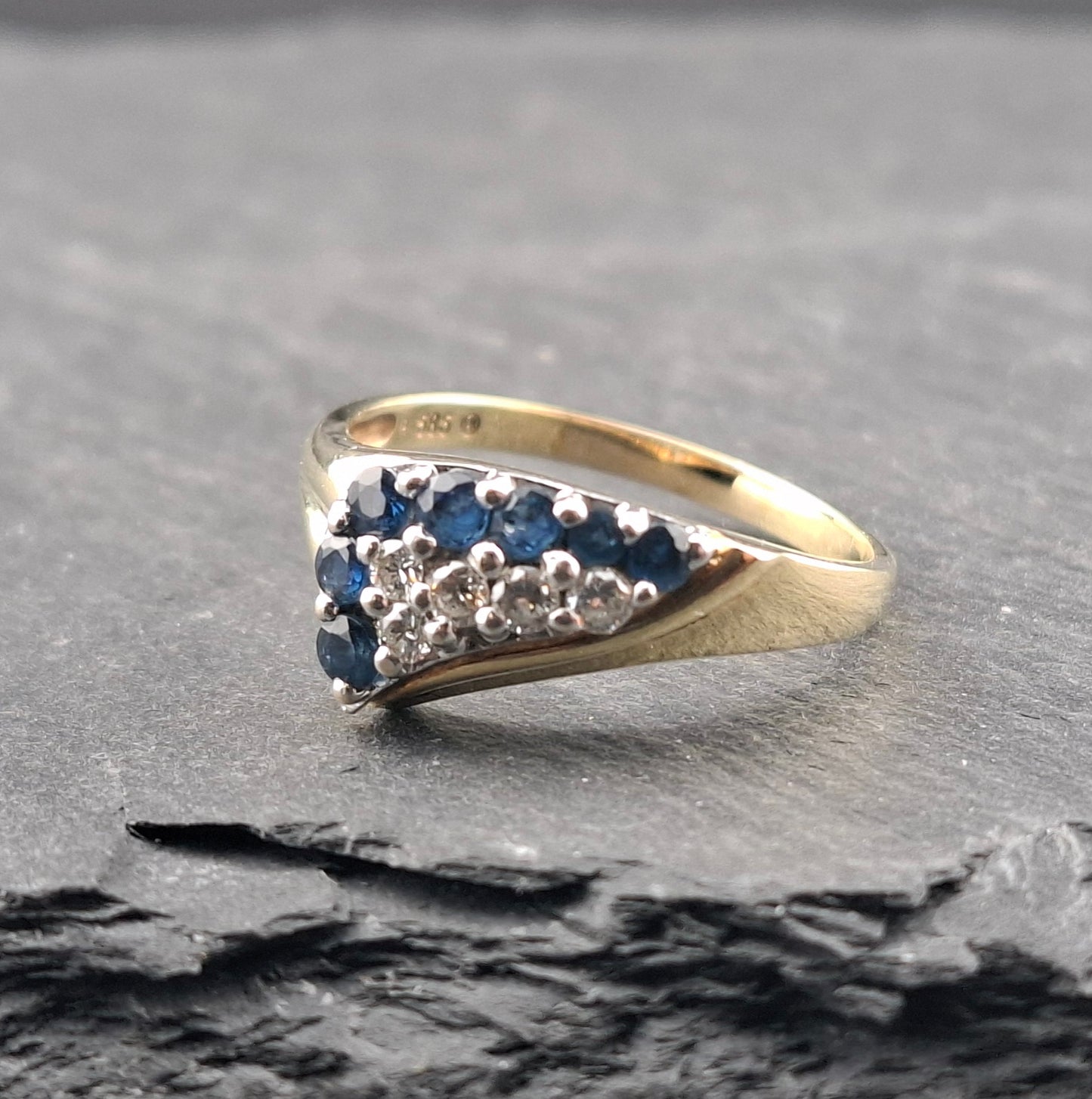 Ring Gold 585er mit Brillanten und Saphiren Gr. 62
