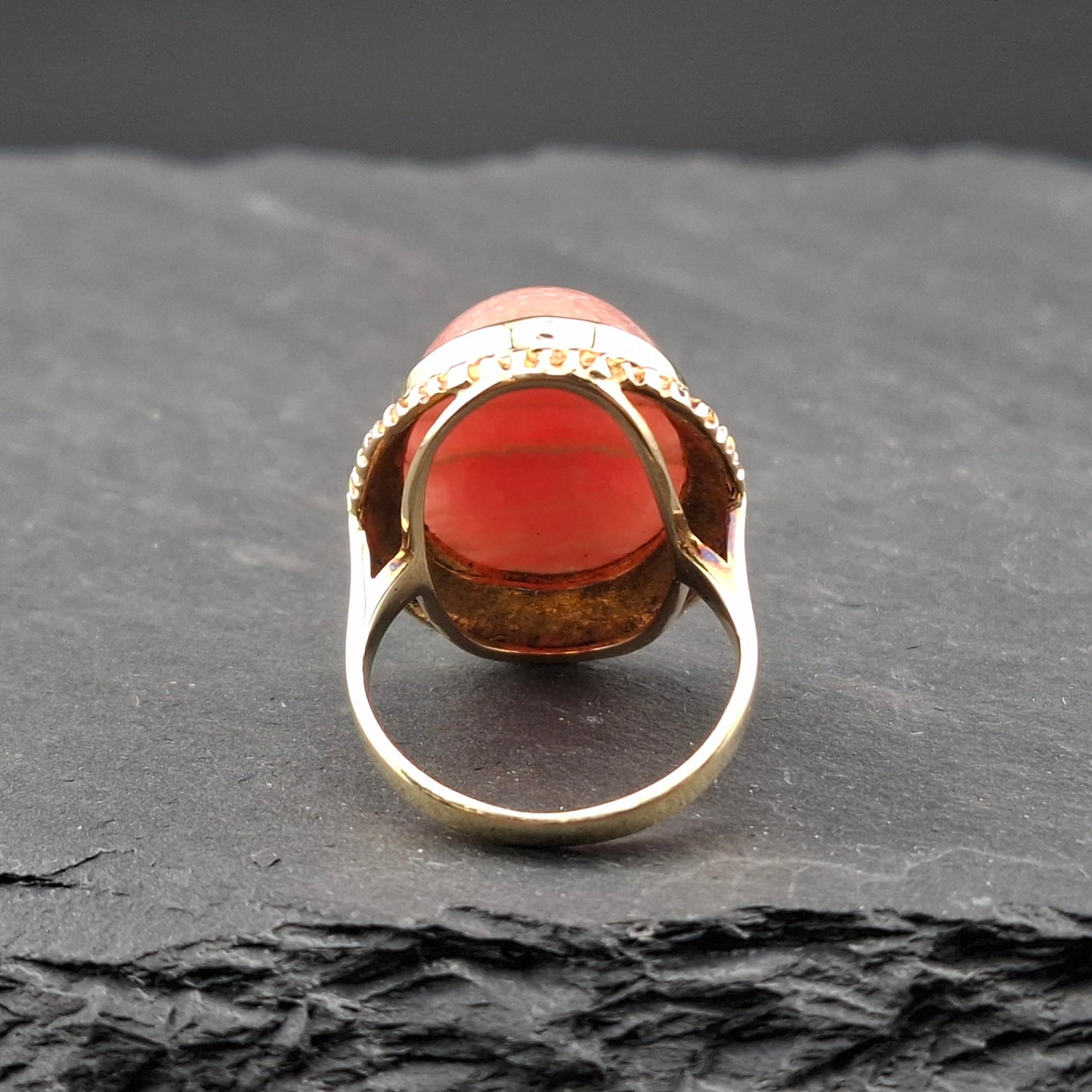 Rhodochrosit Goldring 585er Vintage Damenring
