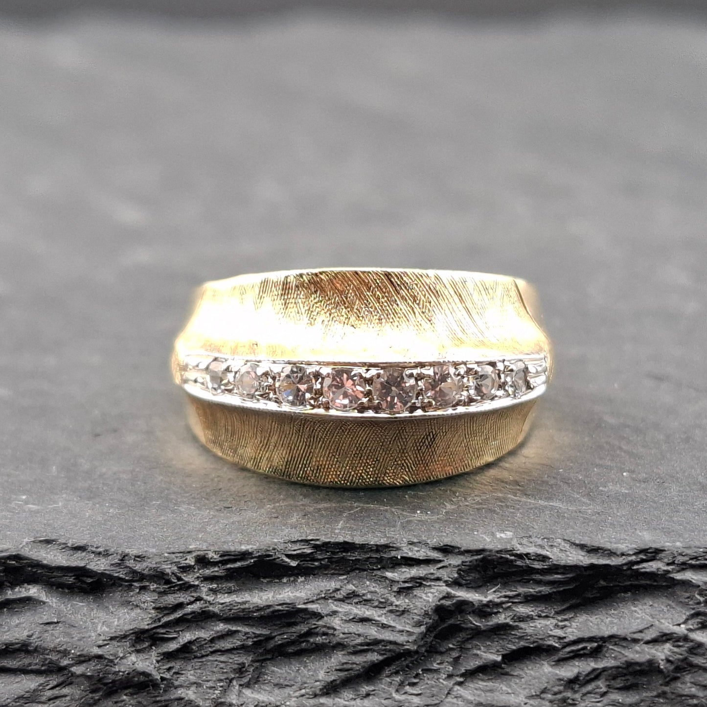 Gold Damenring mit Zirkonia 585er Goldring Gr. 57