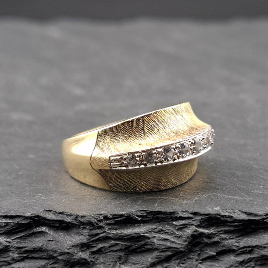 Gold Damenring mit Zirkonia 585er Goldring Gr. 57