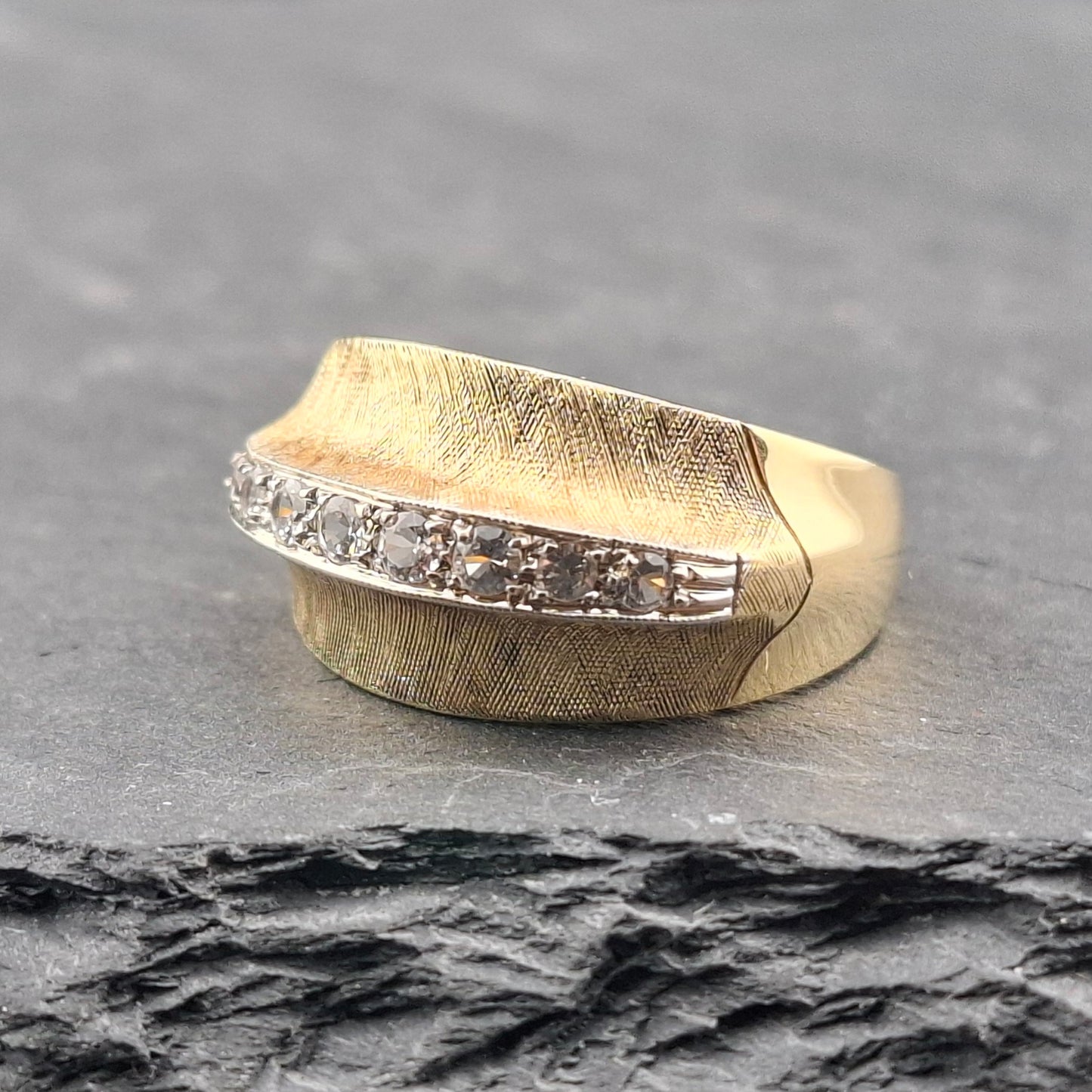 Gold Damenring mit Zirkonia 585er Goldring Gr. 57
