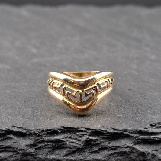 Abstrakter Gold 585er Damenring Gr. 57