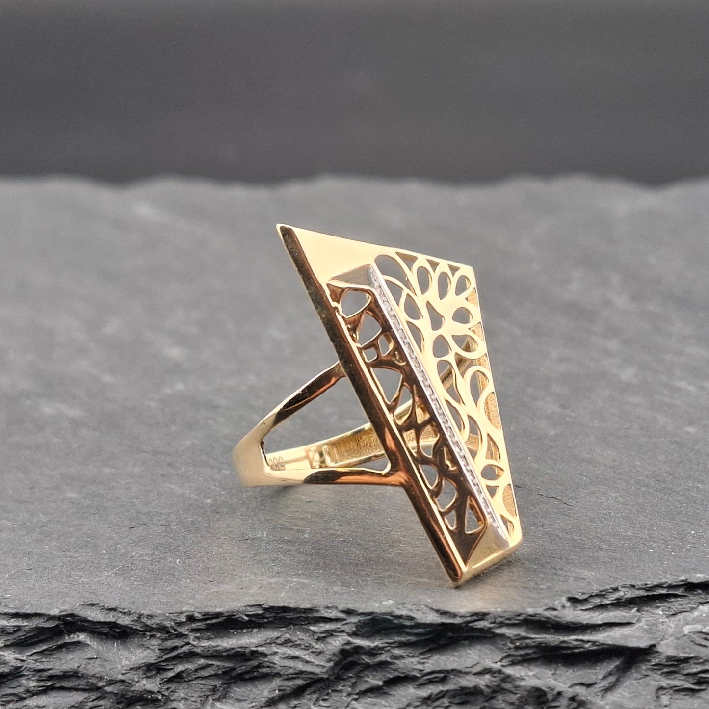Ring Gold 585er prunkvoll mit Zirkonia Gr. 59