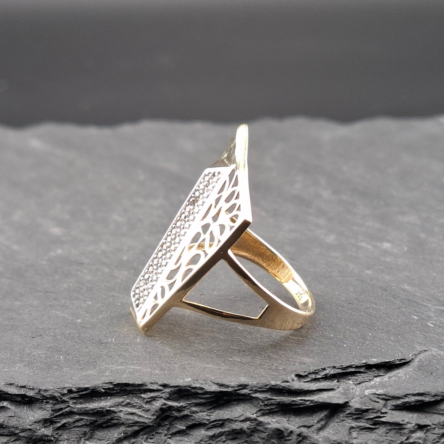 Ring Gold 585er prunkvoll mit Zirkonia Gr. 59