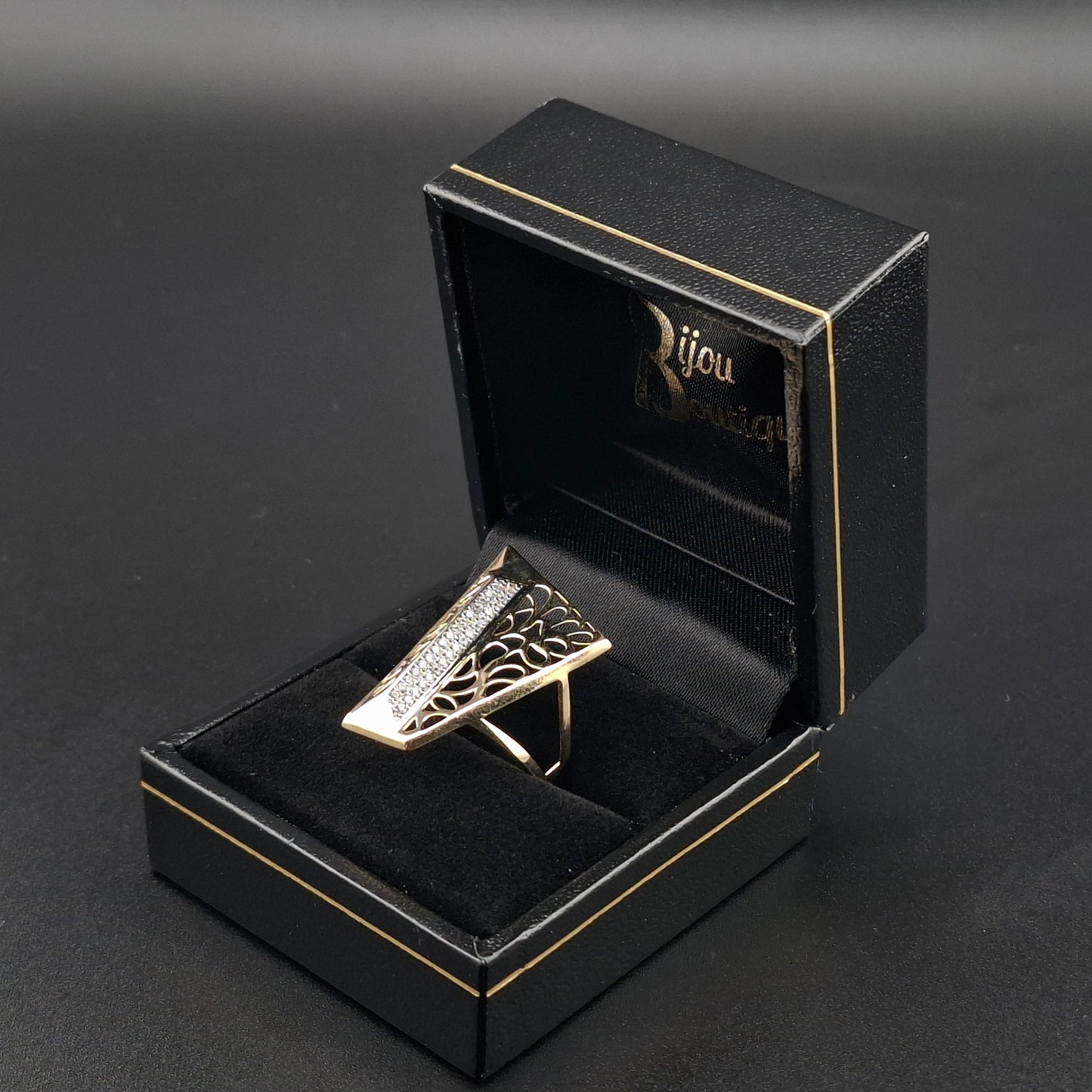 Ring Gold 585er prunkvoll mit Zirkonia Gr. 59