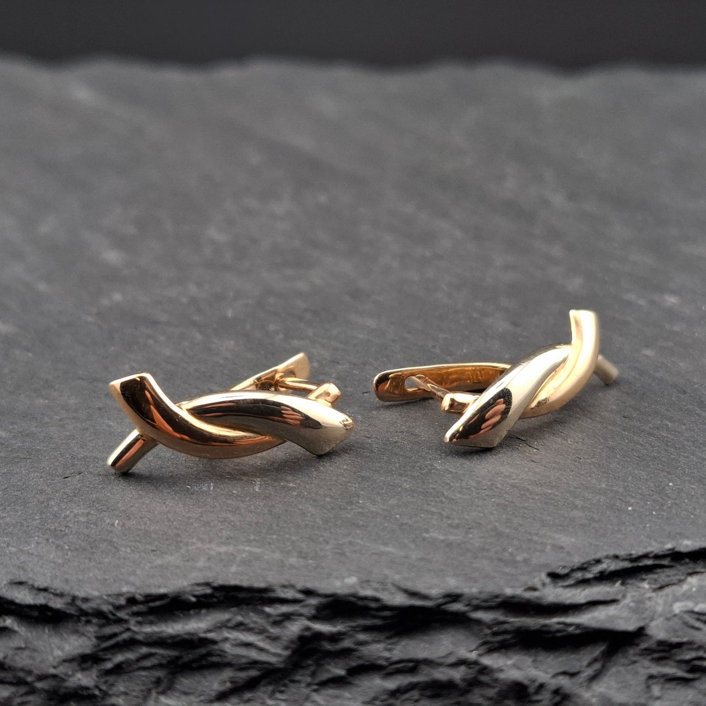 Ohrringe Gold 585er Bicolor Rotgold Weißgold