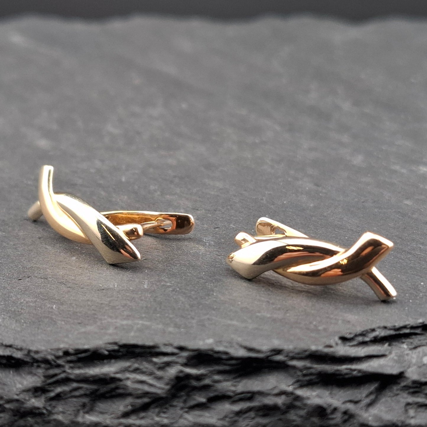 Ohrringe Gold 585er Bicolor Rotgold Weißgold