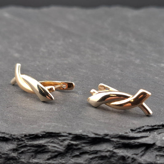 Ohrringe Gold 585er Bicolor Rotgold Weißgold