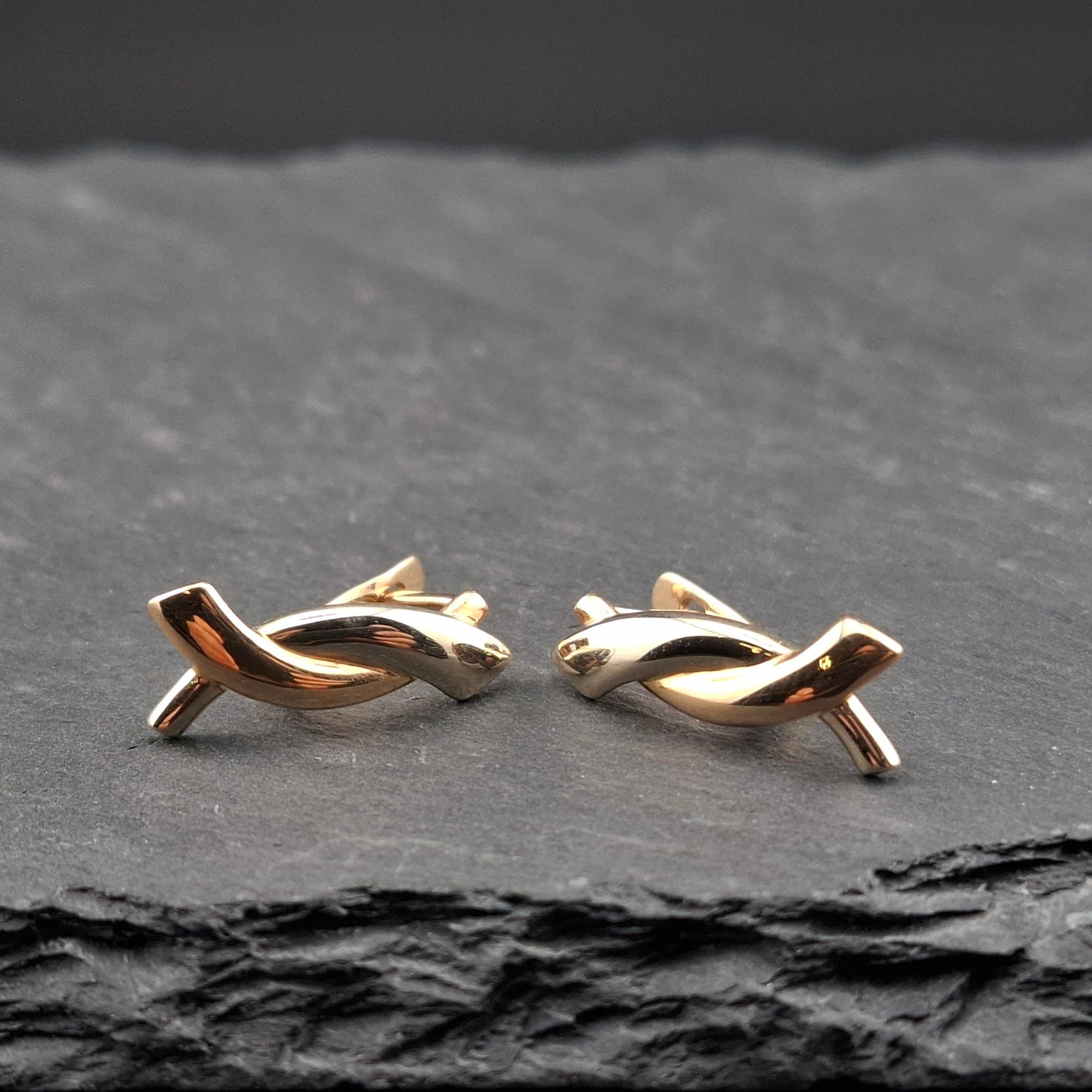Ohrringe Gold 585er Bicolor Rotgold Weißgold