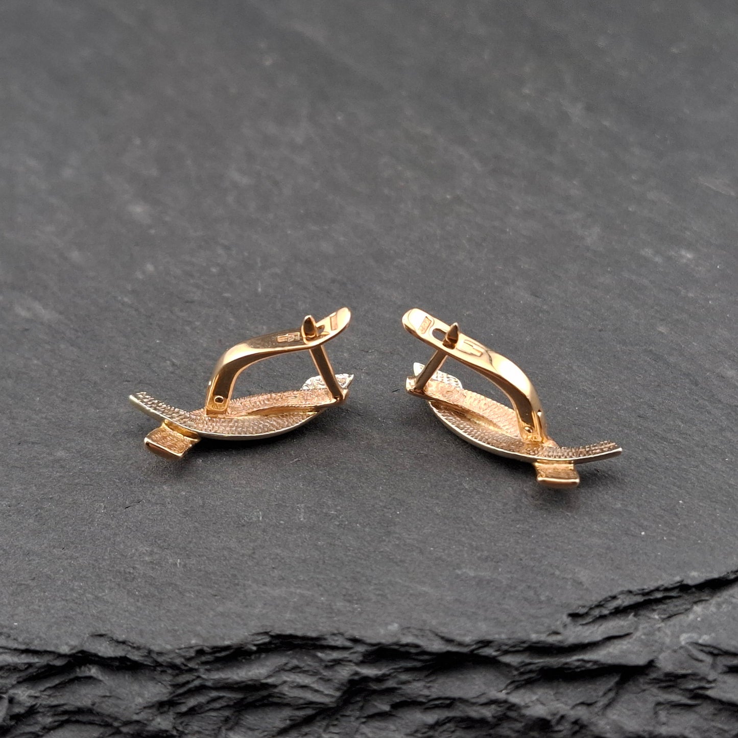 Ohrringe Gold 585er Bicolor Rotgold Weißgold