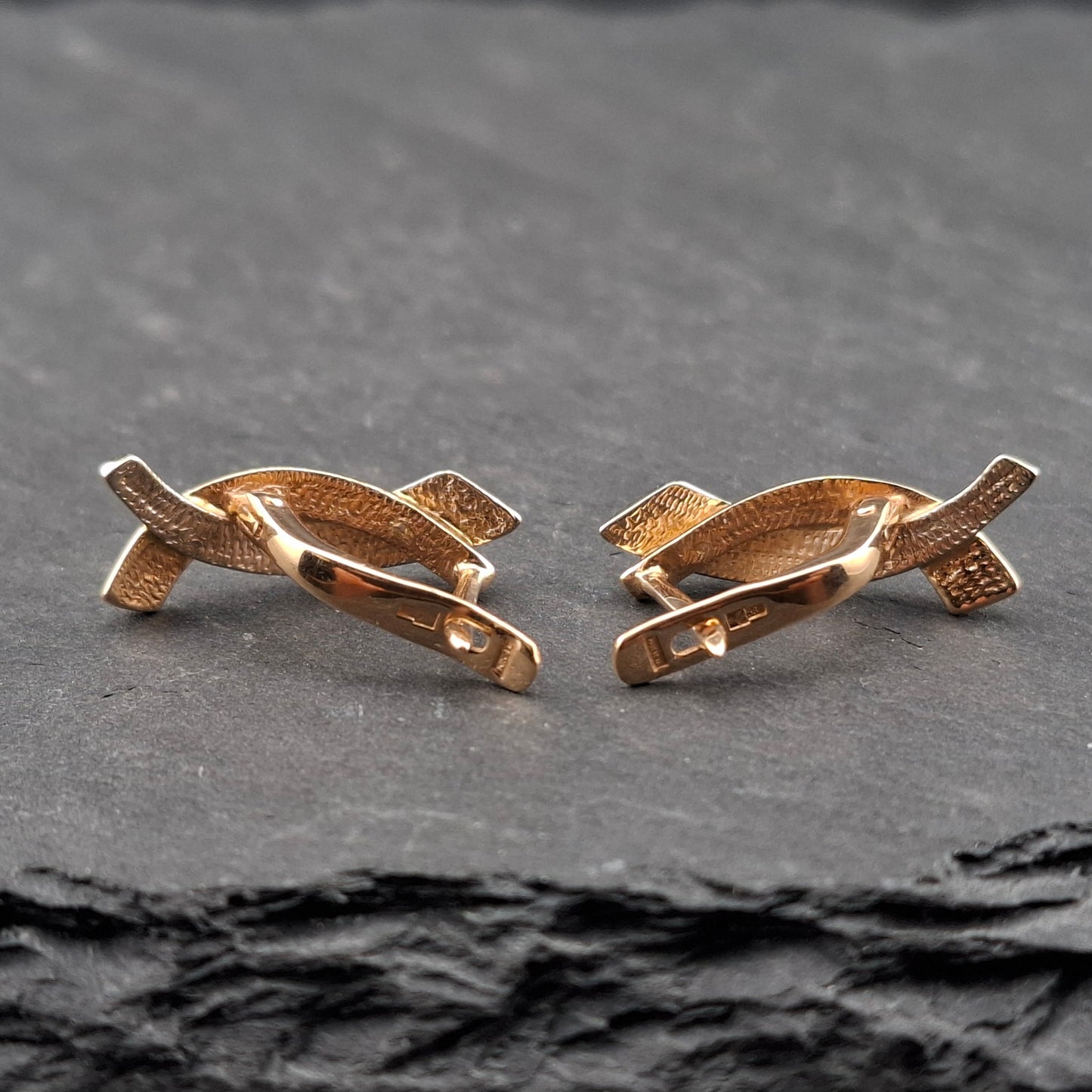 Ohrringe Gold 585er Bicolor Rotgold Weißgold
