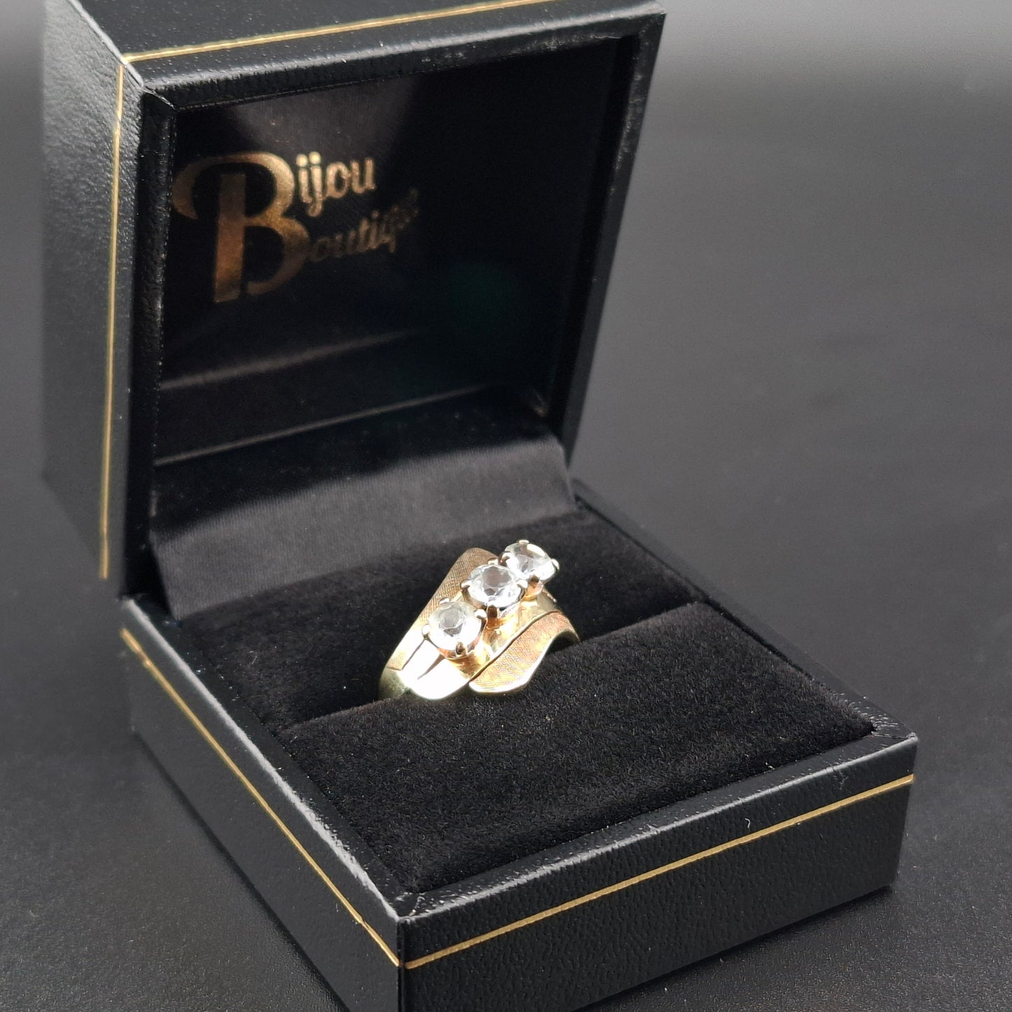 Ring Gold 585er mit Aquamarin Vintage Damenring Gr. 53