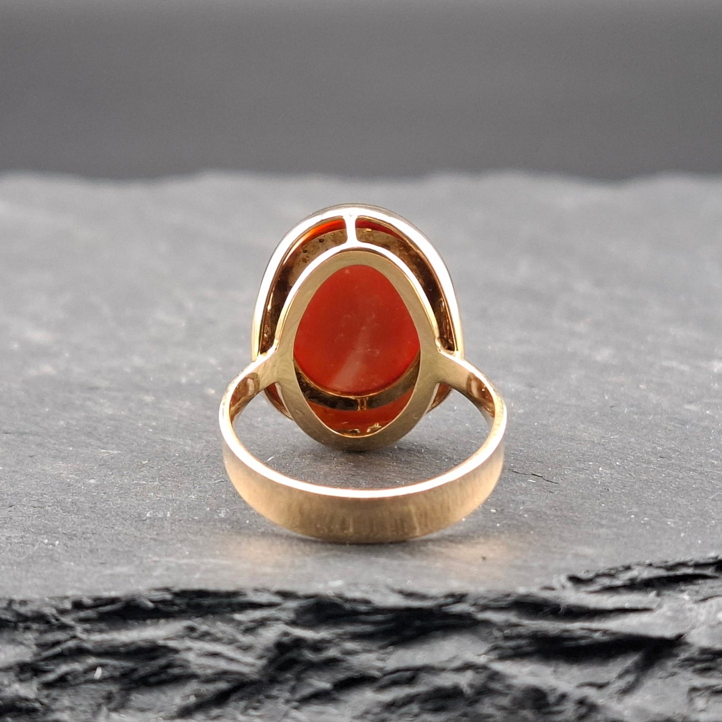 Ring Gold 750er mit Koralle Gr. 52