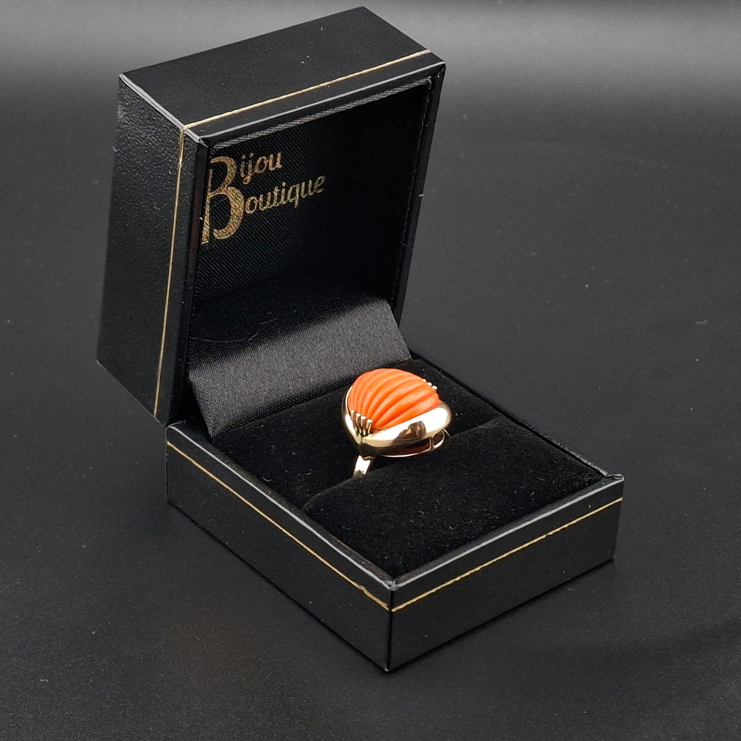 Ring Gold 750er mit Koralle Gr. 52