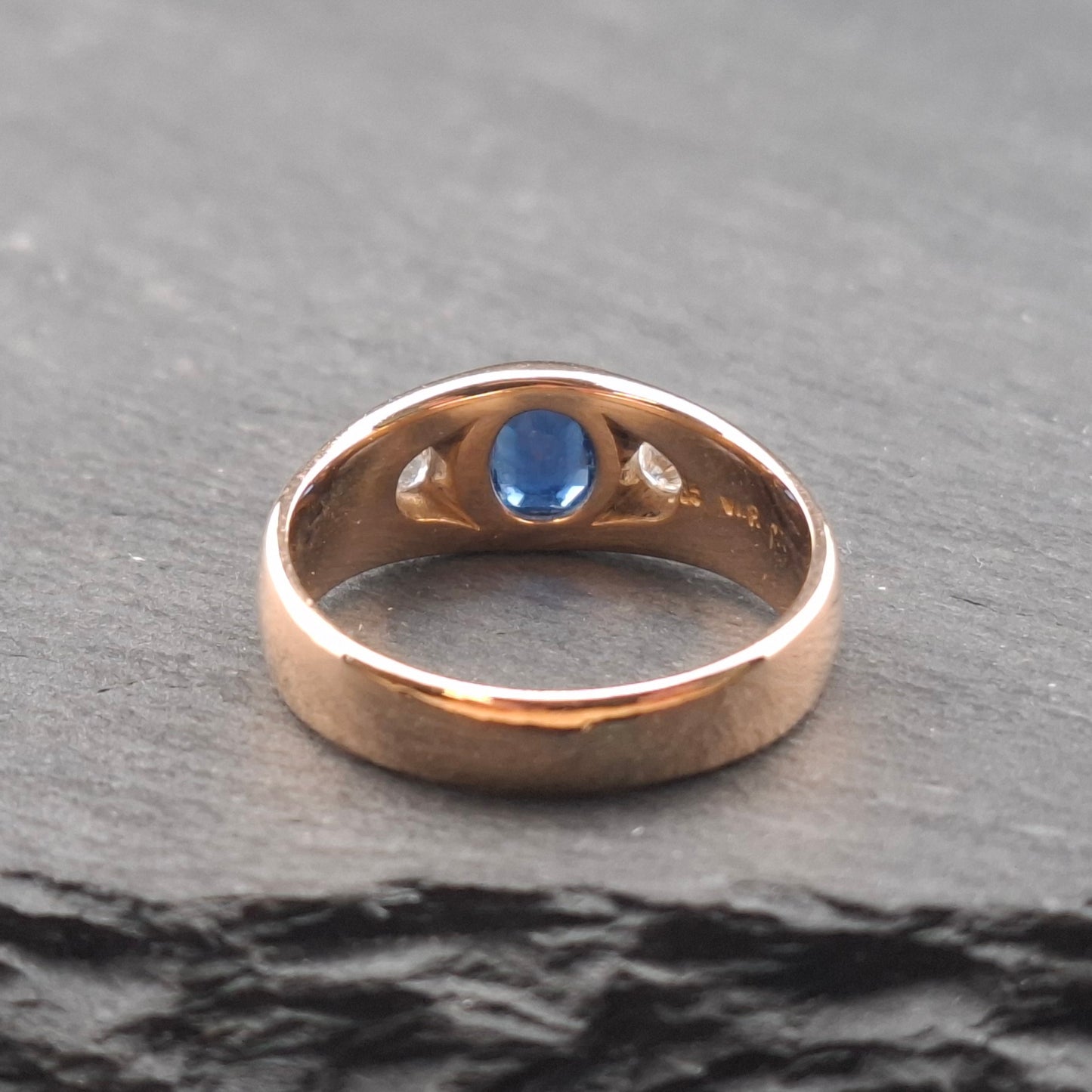 Ring Rotgold 585er mit Saphir und Brillanten Goldring Gr. 60