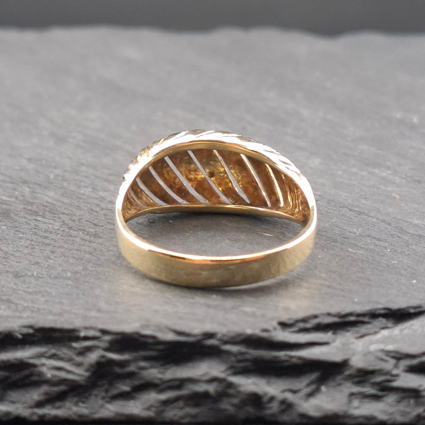 Vintage Kuppel Ring Croissant Damenring 585er Gold Gr. 63