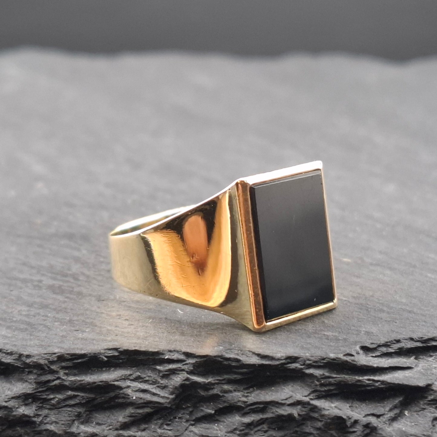 Vintage Gold 583er Onyx Siegelring