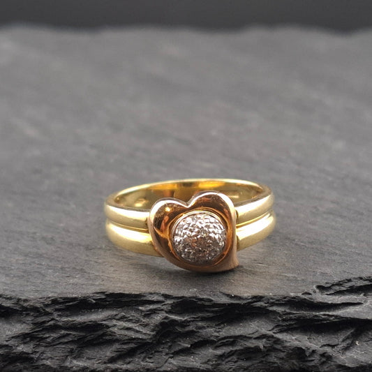 Ring Gold 750er mit Diamanten in Herzförmiger Krone
