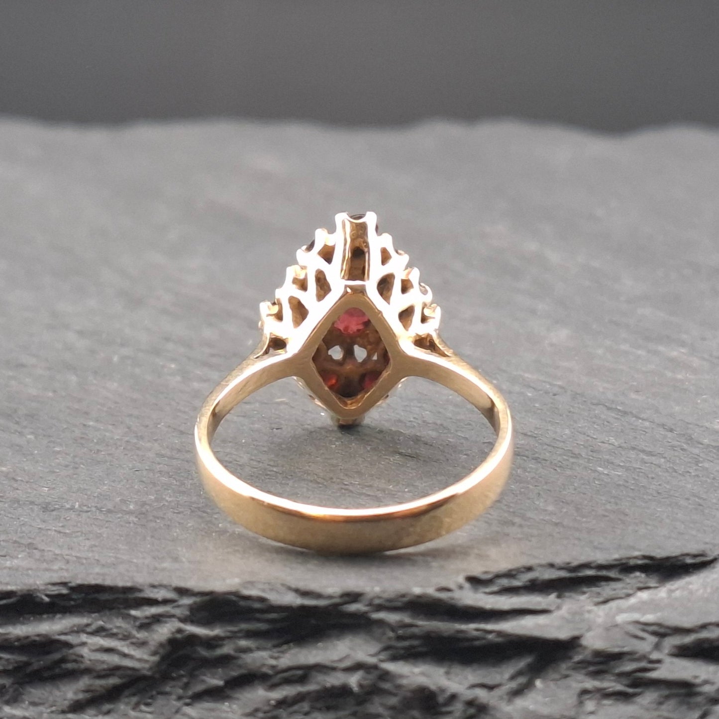 Vintage Granatstein Goldring 585er