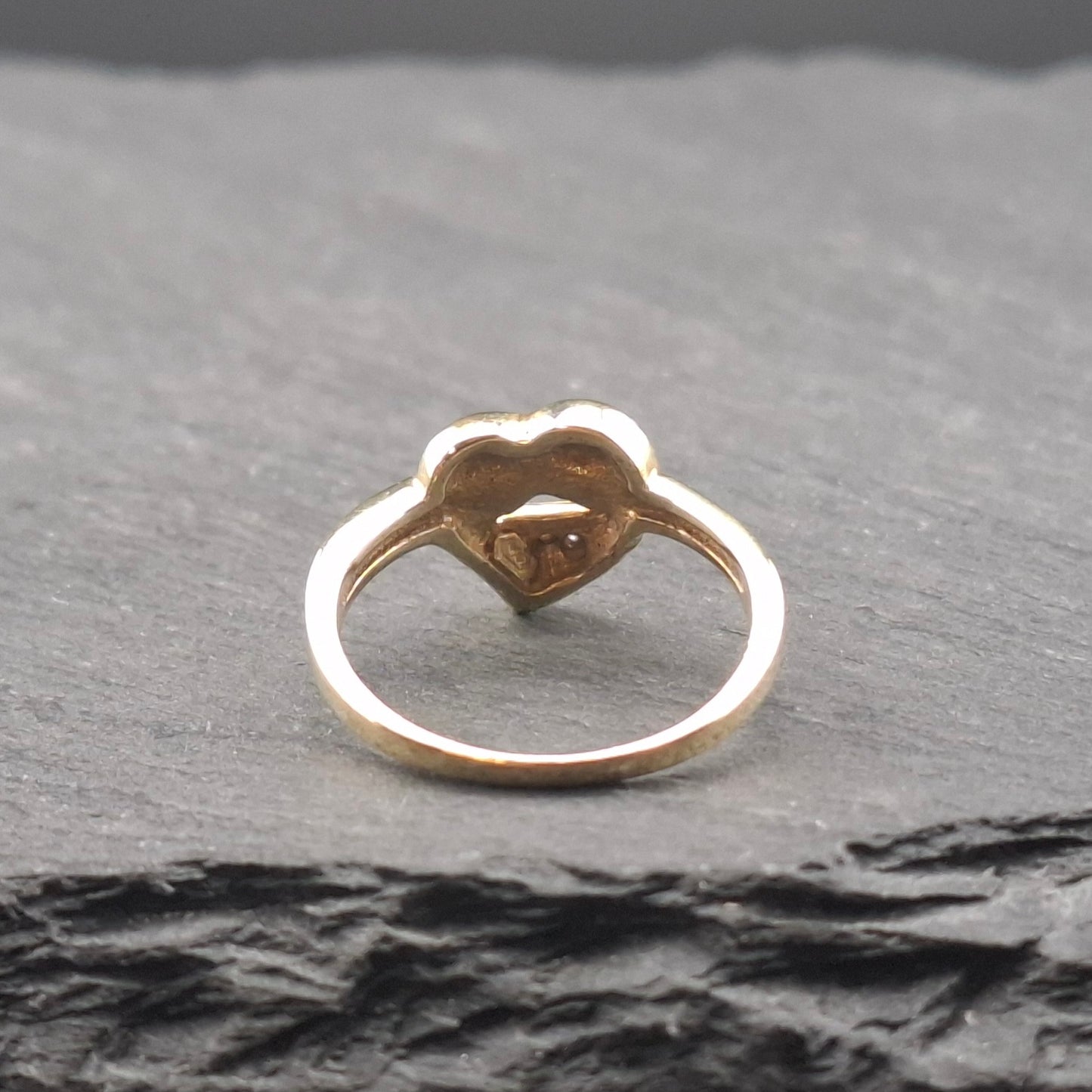 Ring Gold 333er mit Diamantsplitter Herzförmig Gr. 50