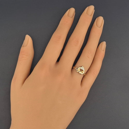 Ring Gold 333er mit Diamantsplitter Herzförmig Gr. 50