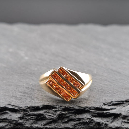Ring Gold 375er mit Champagner Saphiren