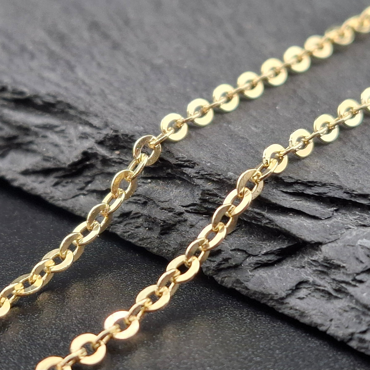 Lange Gelbgold Ankerkette 585er Goldkette Halskette