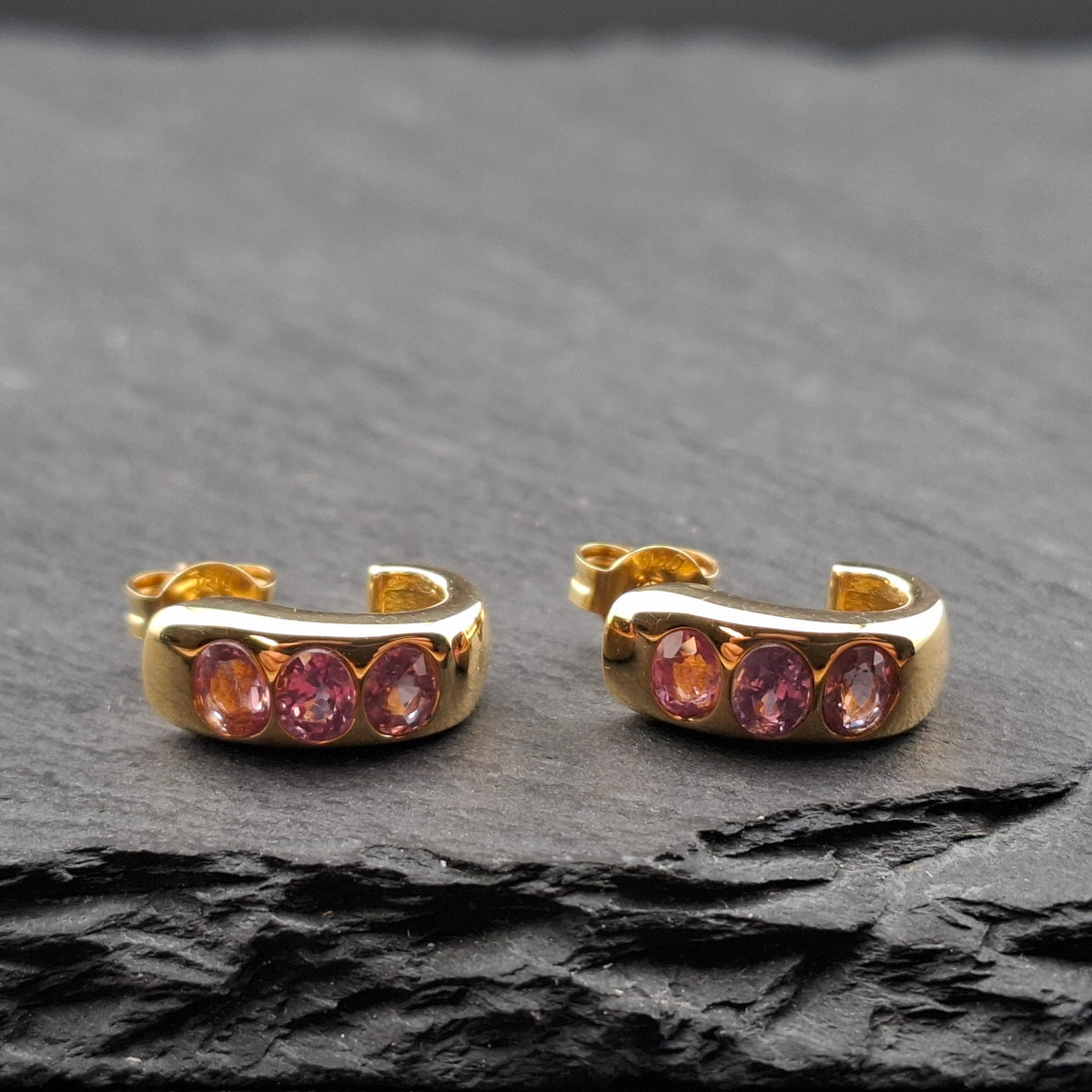 Padparadscha Saphir Ohrstecker
