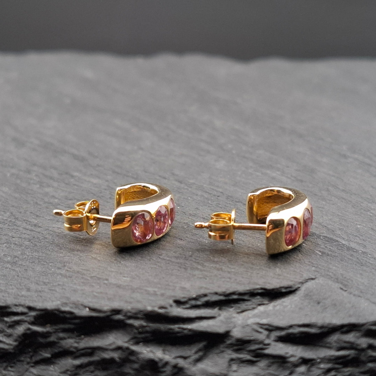Padparadscha Saphir Ohrstecker