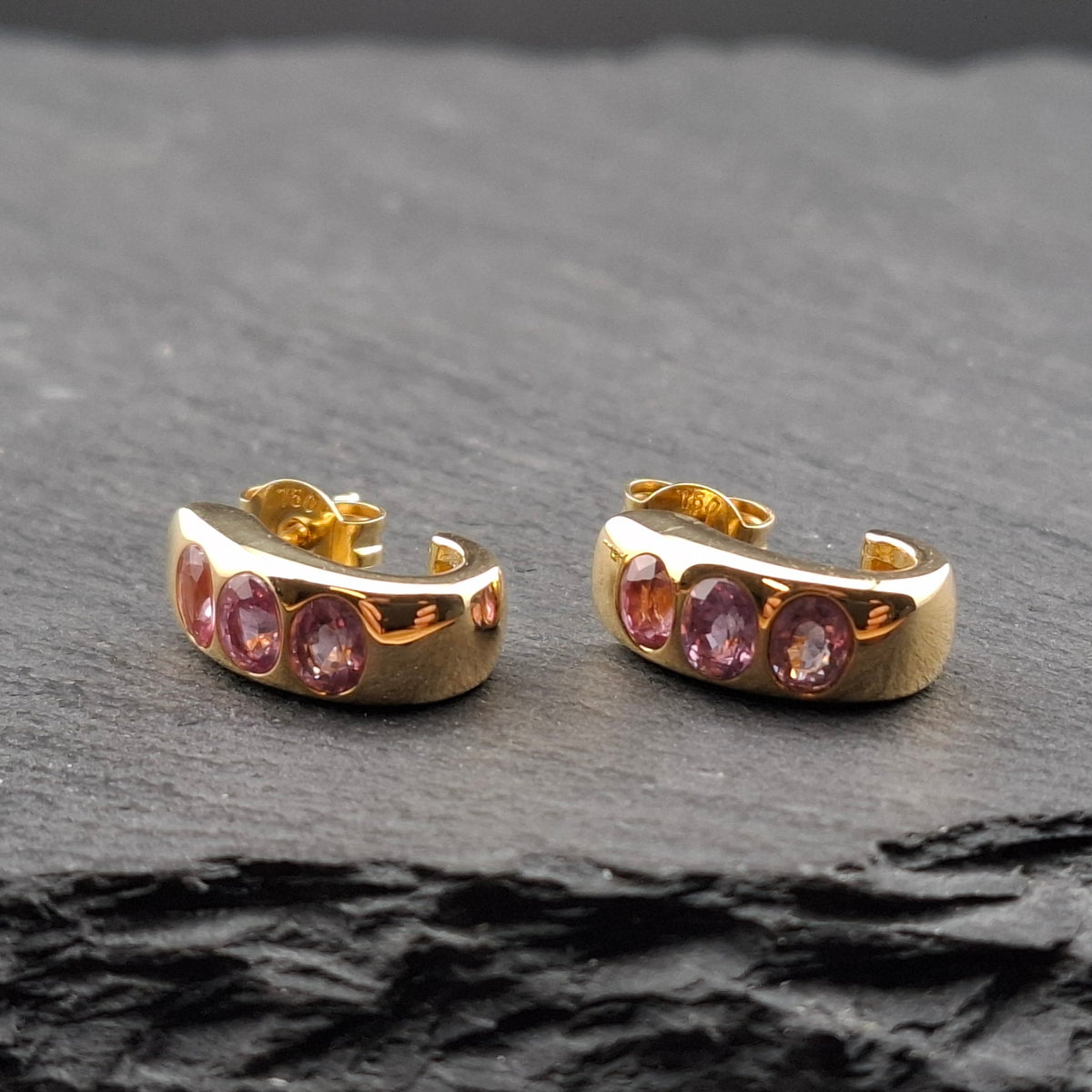 Padparadscha Saphir Ohrstecker