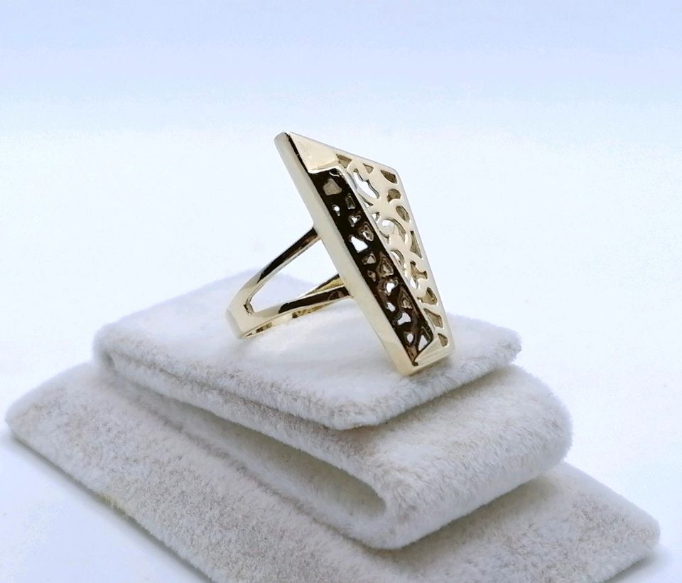 Ring Gold 585er prunkvoll mit Zirkonia Gr. 58